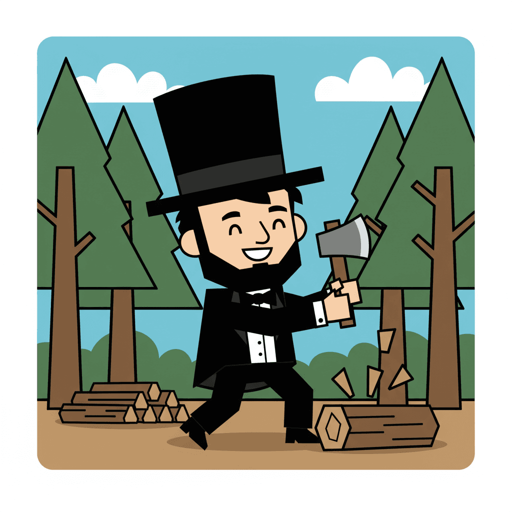 cortando lenha numa clareira na floresta