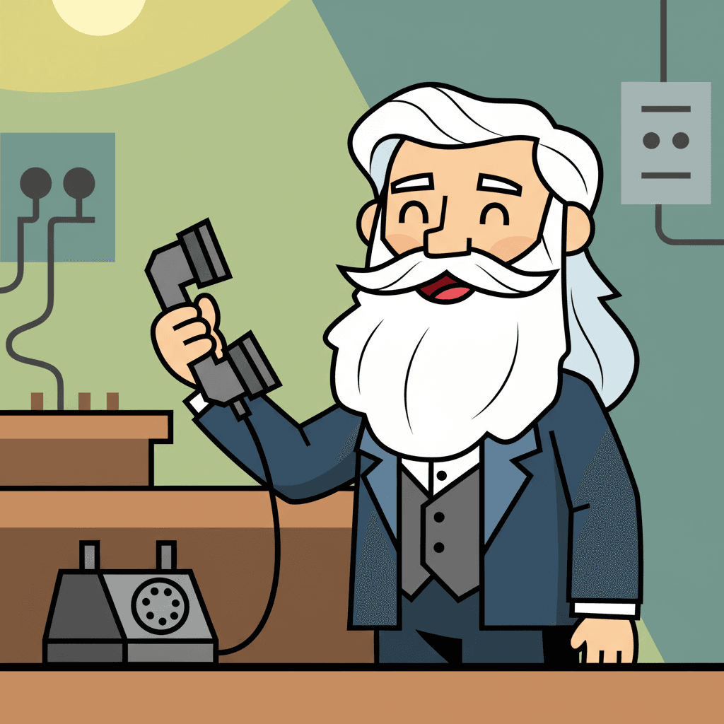 sorrindo segurando um fone de ouvido