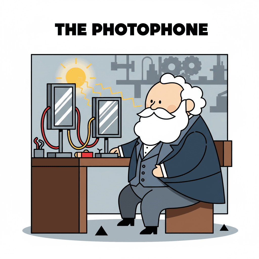 trabalhando no fotofone com espelhos