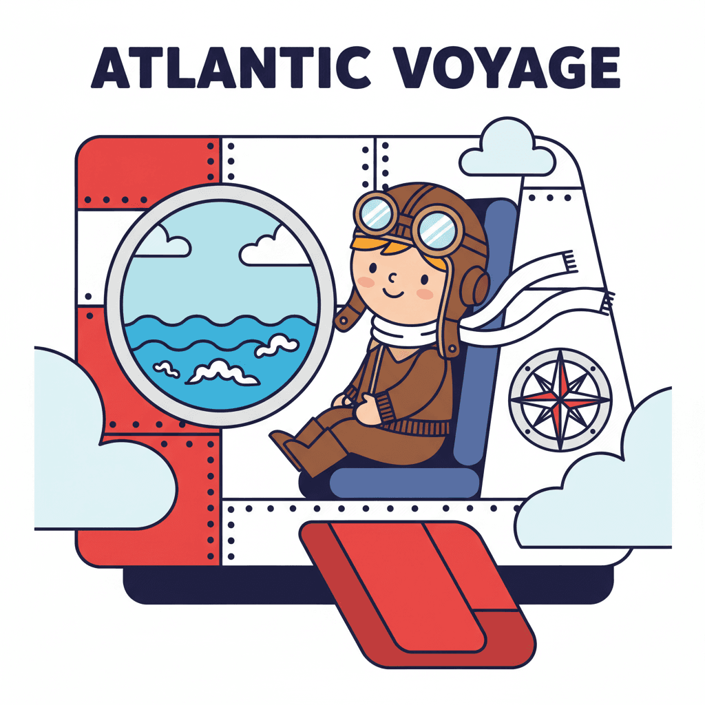 cruzando o Atlântico como passageira primeiro