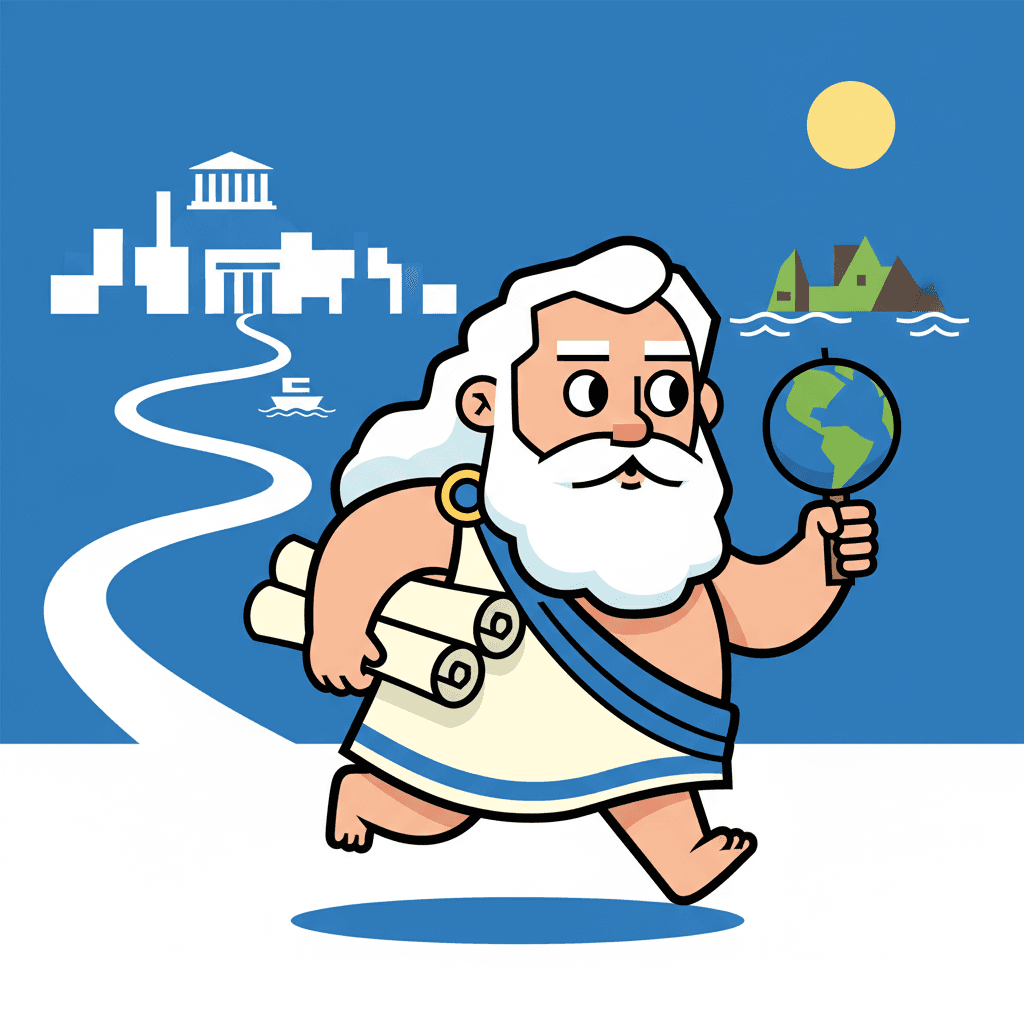 fugindo de Atenas para Cálcis