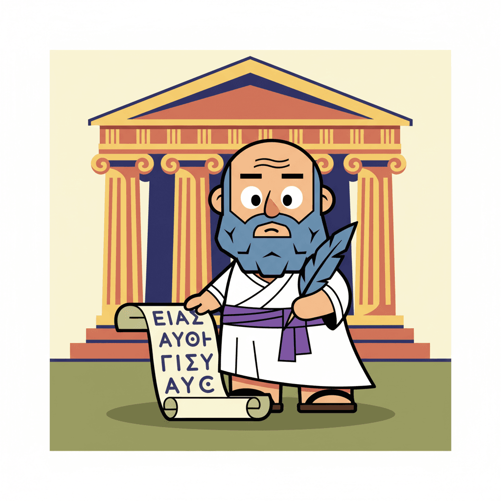 escrevendo em um grande pergaminho