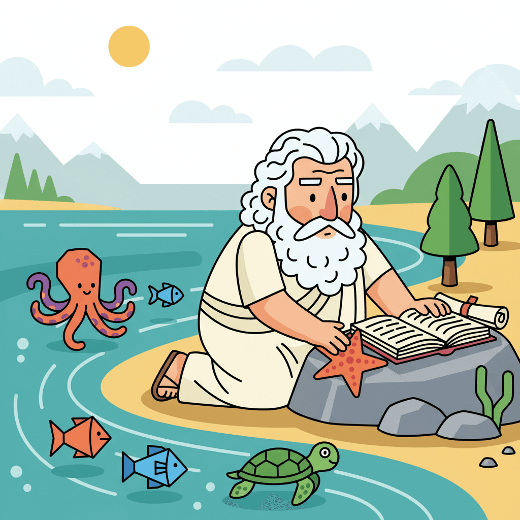 estudando a vida marinha em uma lagoa