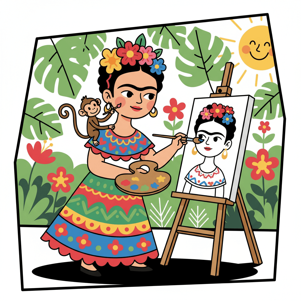 pintando um autorretrato com um macaco