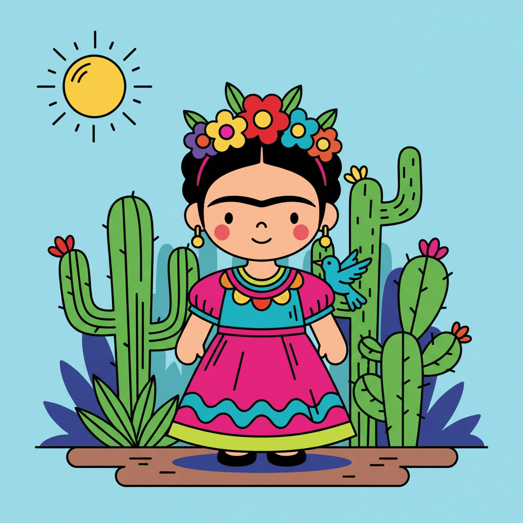 em pé em um jardim de cactos