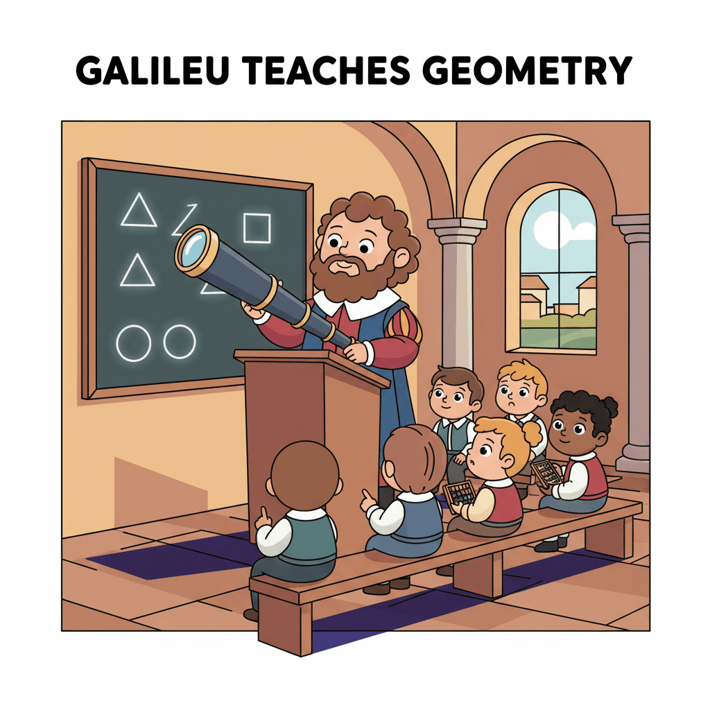 ensinando geometria na Universidade de Pádua