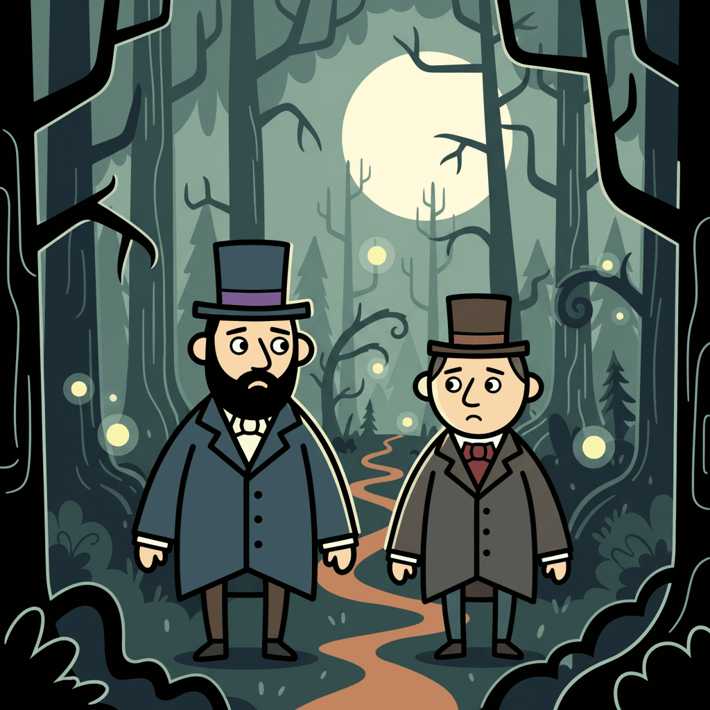 caminhando numa floresta misteriosa