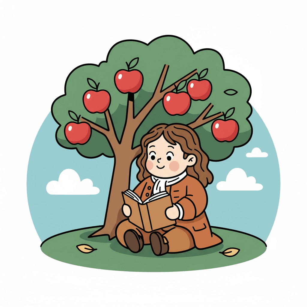 lendo sentado sob uma macieira