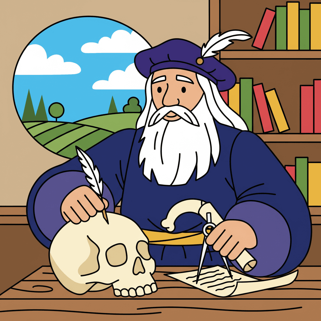 examinando a anatomia de um crânio