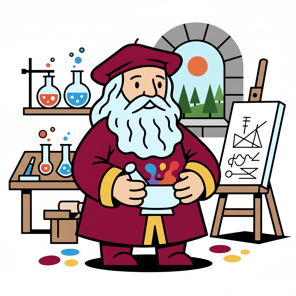 misturando tintas na oficina