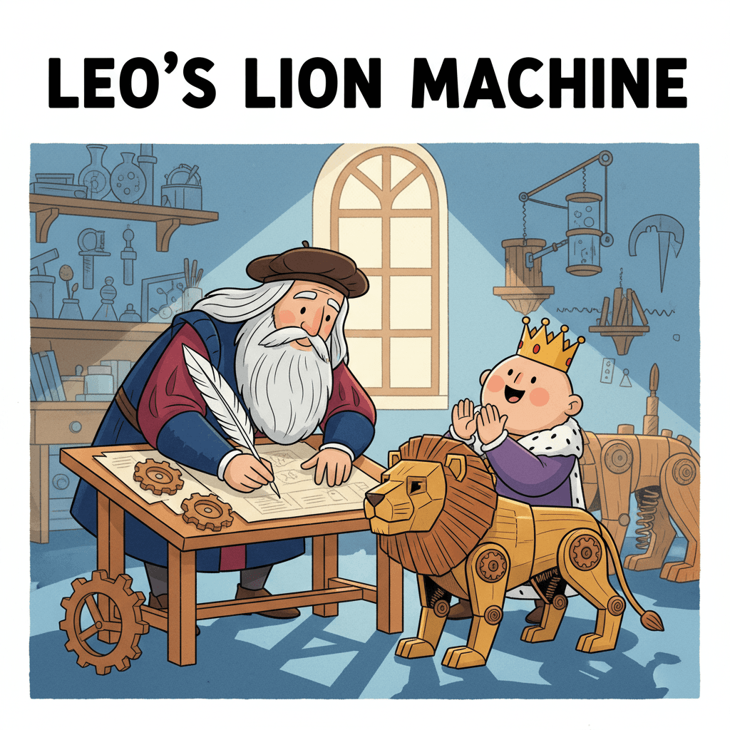 projetando um leão mecânico para o Rei