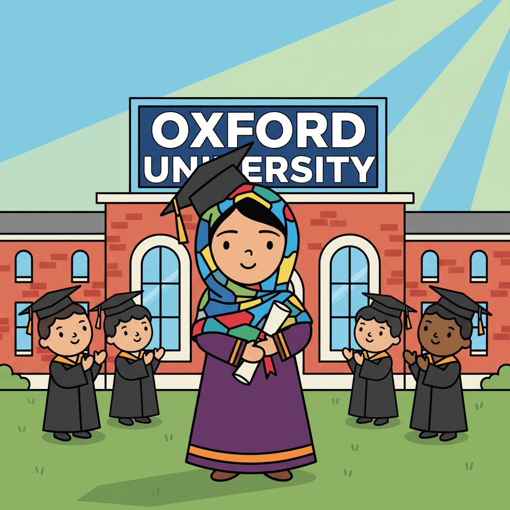 graduando-se na Universidade de Oxford