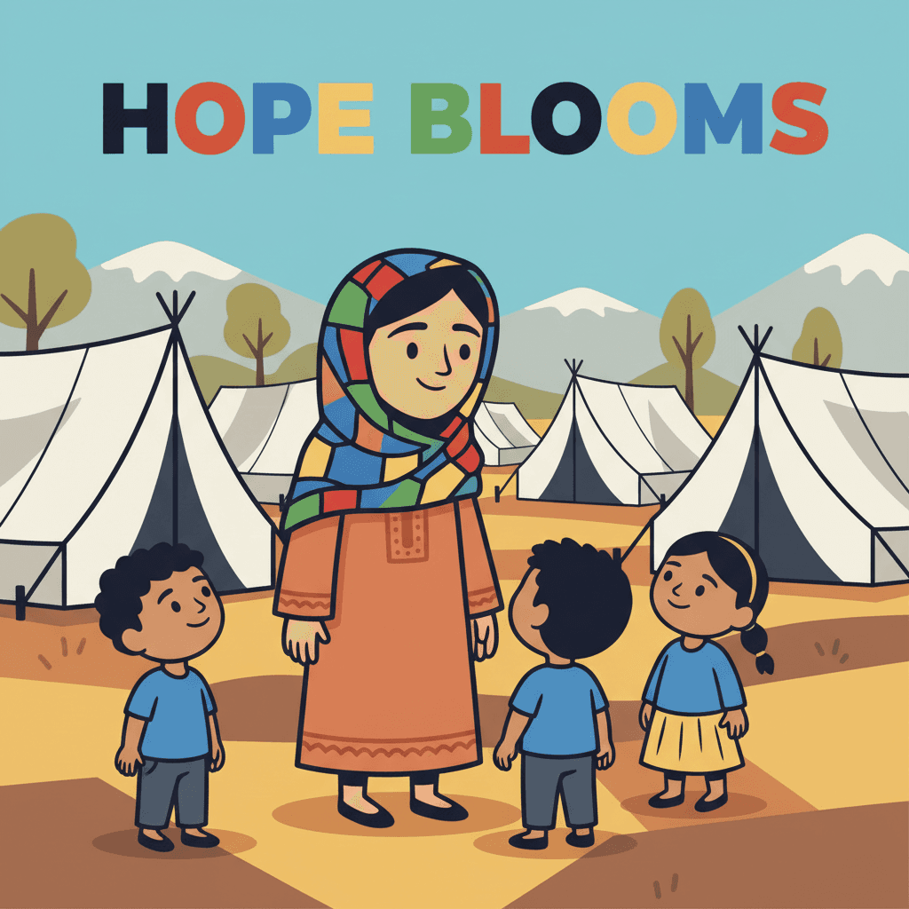 visitando um campo de refugiados na Síria