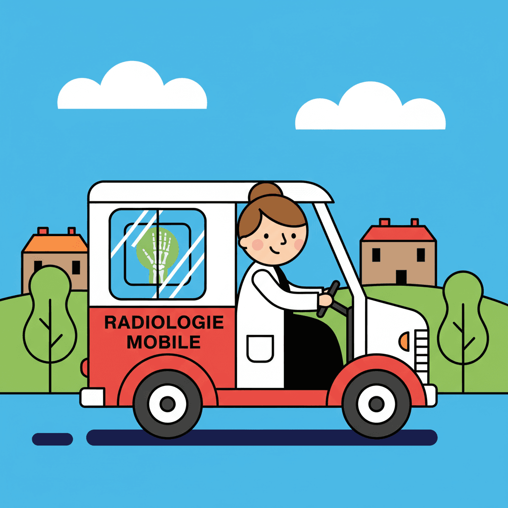 dirigindo um caminhão de raio-X móvel