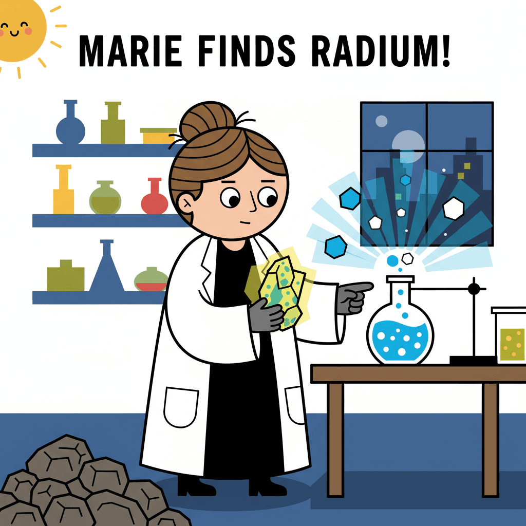 descobrindo o rádio em uma amostra de pechblenda