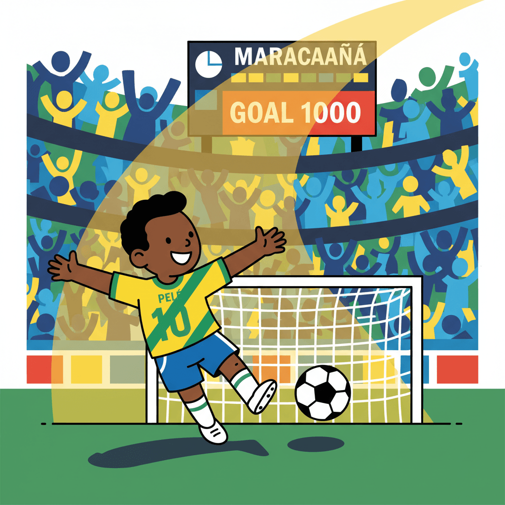 marcando seu milésimo gol no Maracanã