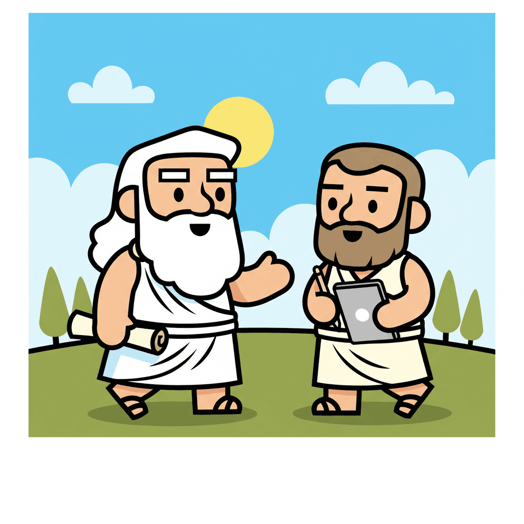 caminhando e conversando com Aristóteles