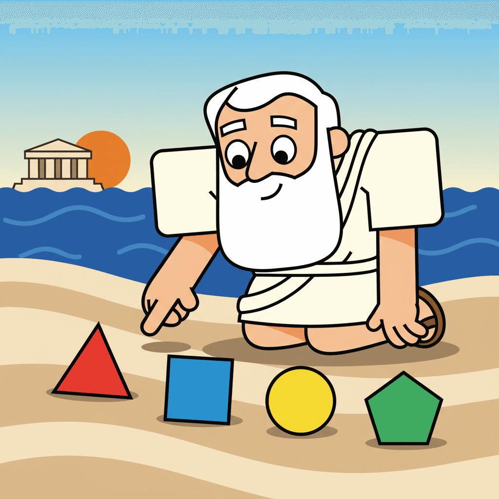 observando formas geométricas na areia