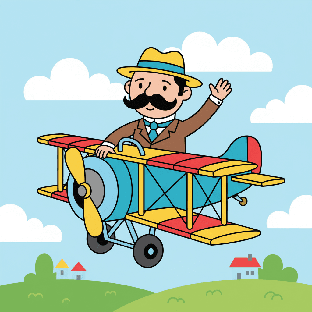 acenando do cockpit do avião