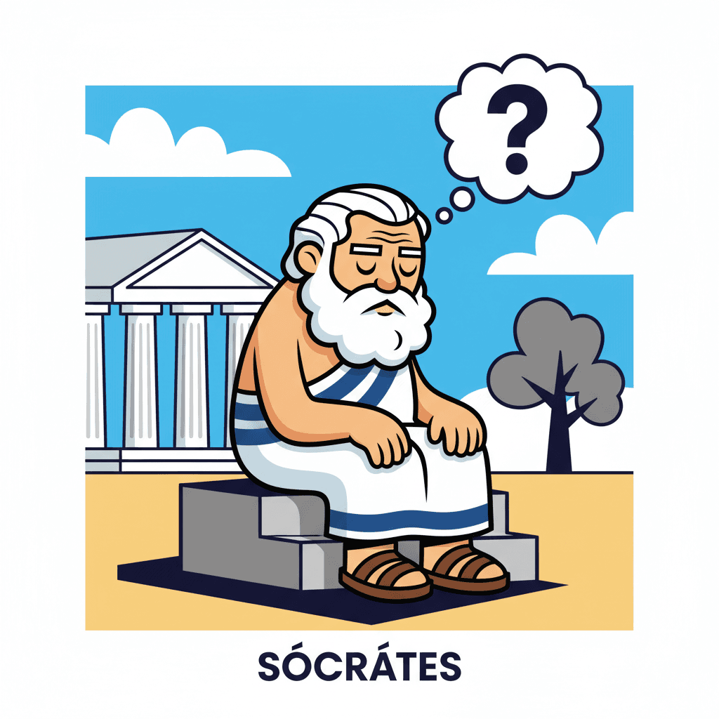 sentado num degrau pensando profundamente