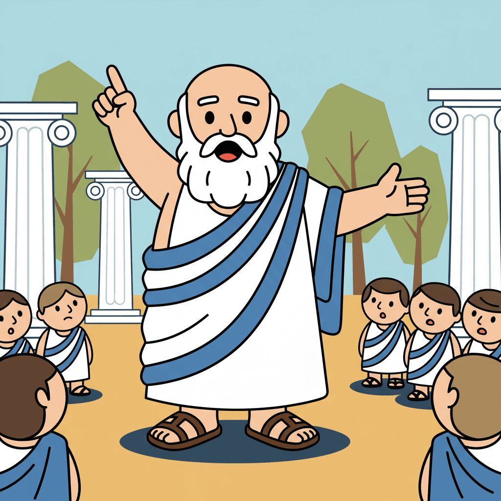 apontando o dedo ao explicar uma ideia