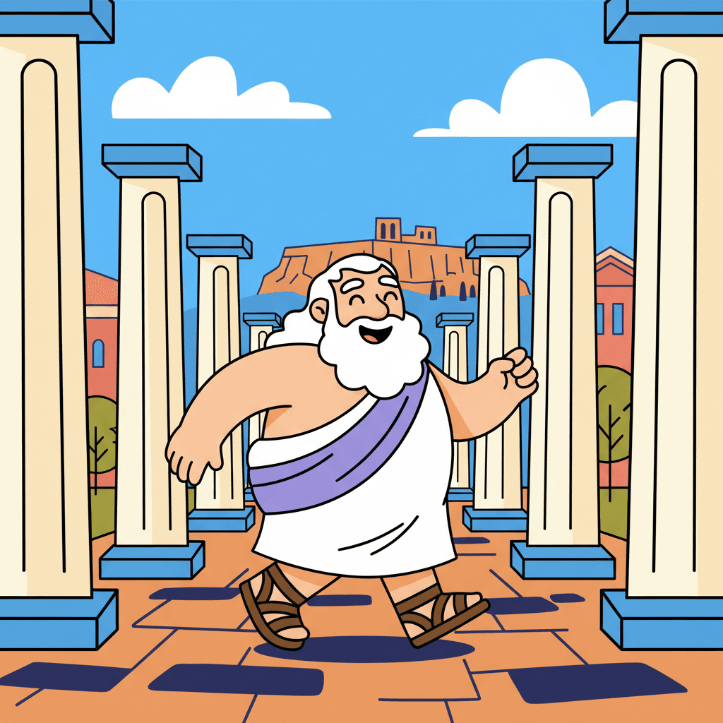 caminhando entre os pilares de Atenas