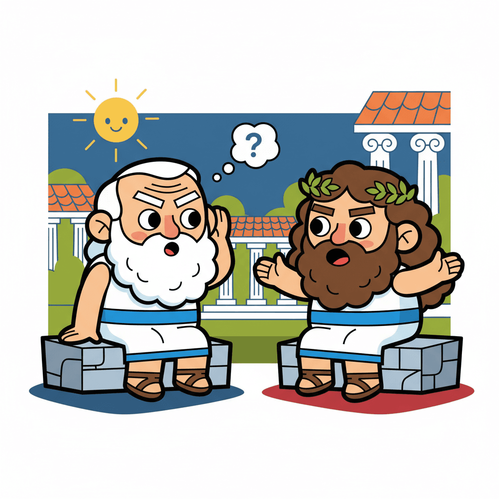 ouvindo atentamente outro filósofo