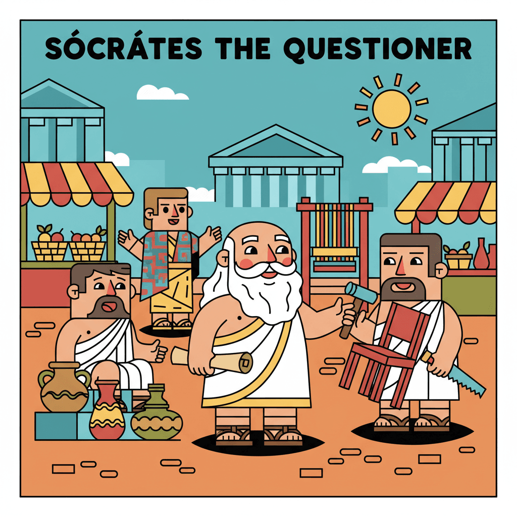 questionando artesãos no mercado