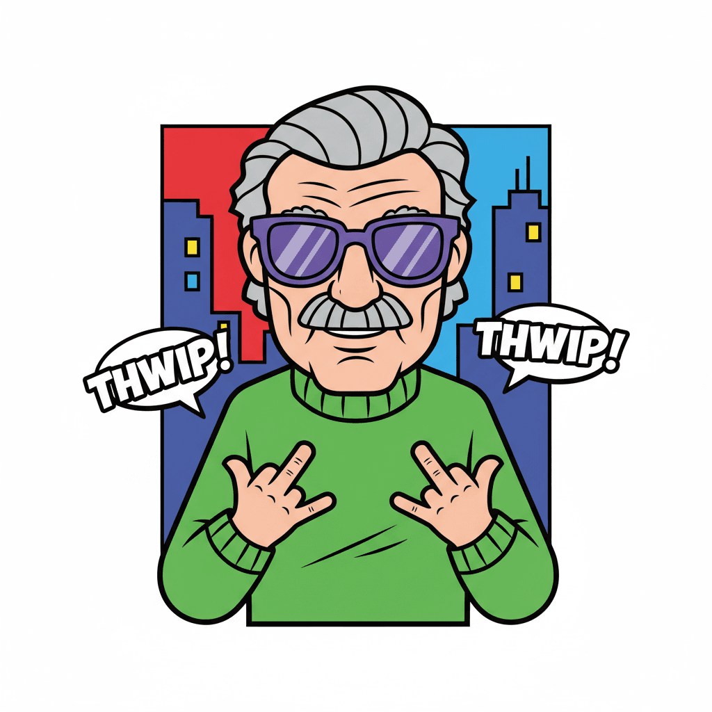 fazendo o gesto de teia do Homem-Aranha