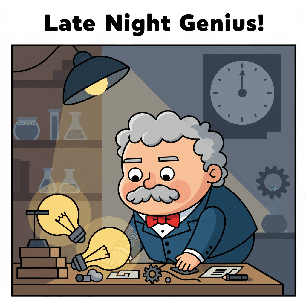 trabalhando até tarde na bancada