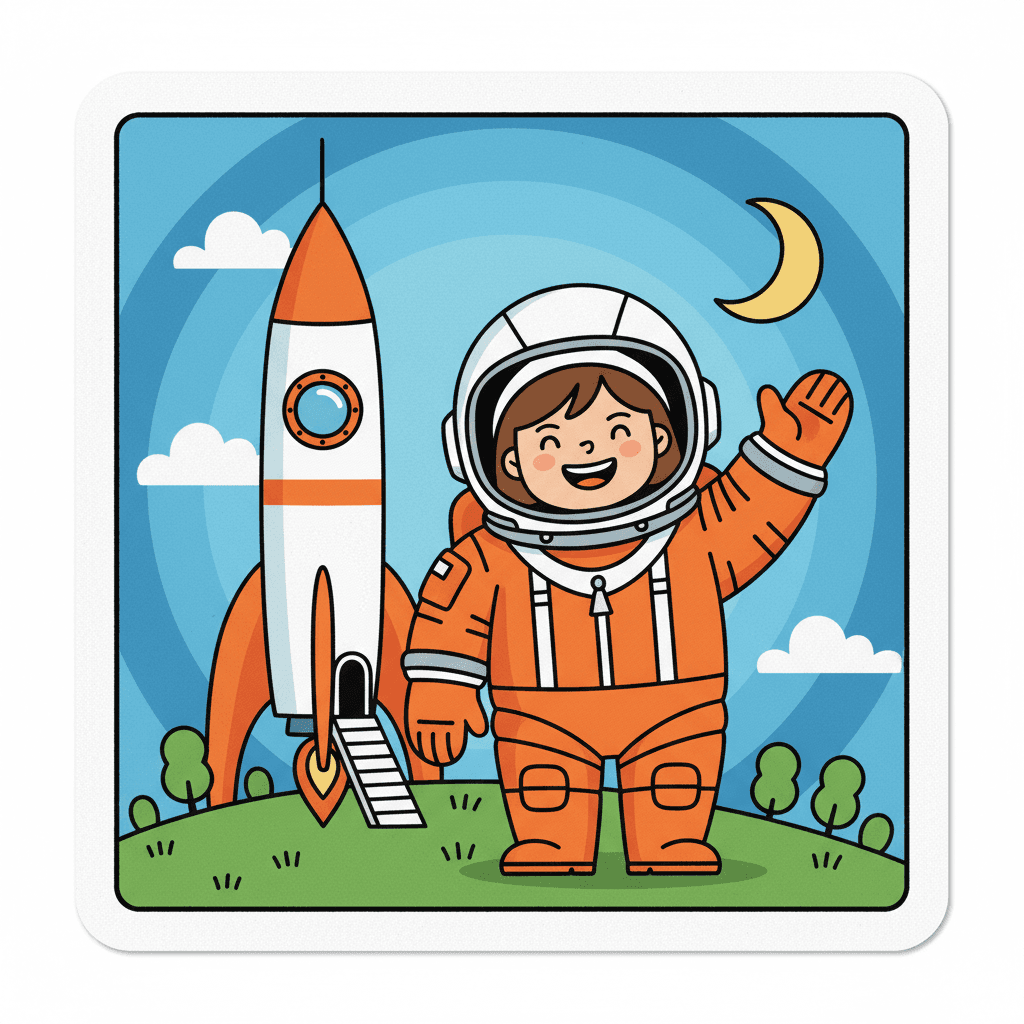 acenando antes de embarcar no foguete