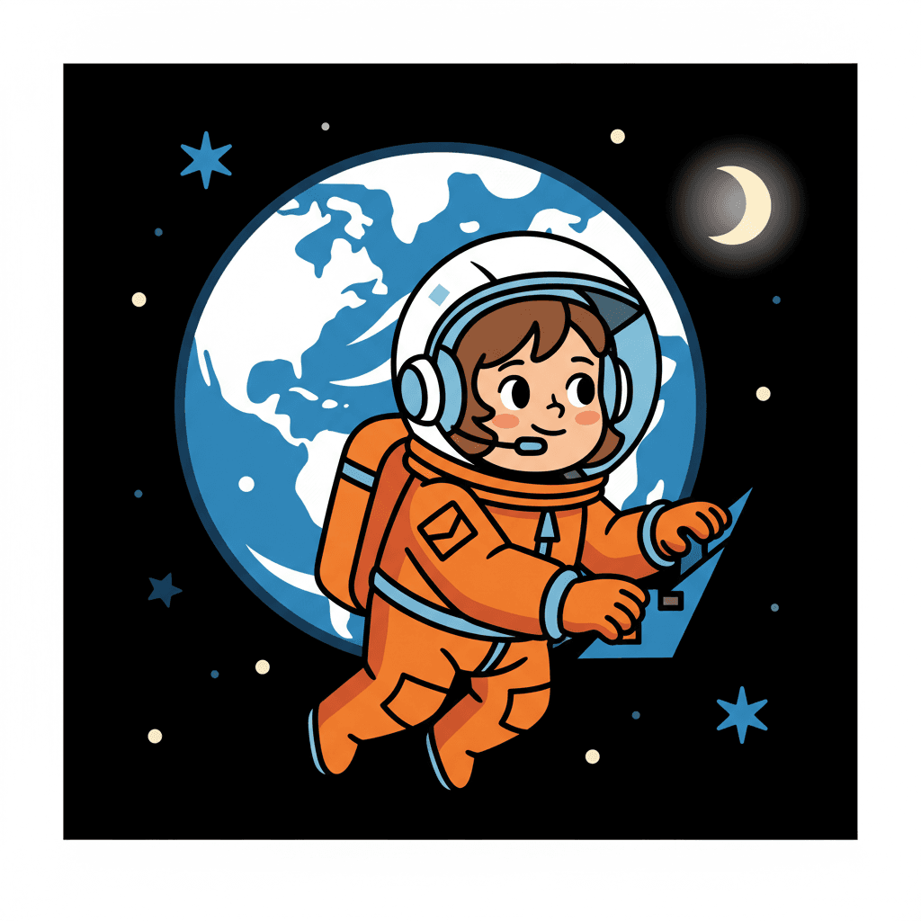 comunicando pelo headset em órbita