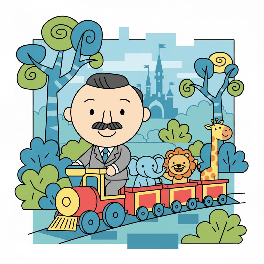 andando de trem em miniatura